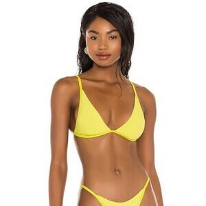 L*Space Millie Bikini Top In Apple Green/Yellow Size Small NWT